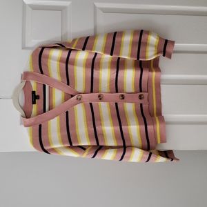 Ann Taylor petite button up stripped sweater.